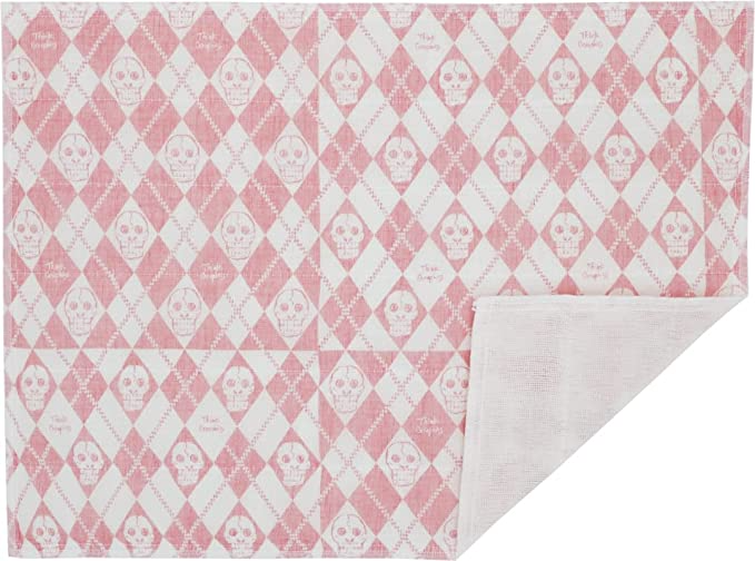 Shirayuki Japanese Fine Mesh Kitchen Cloth - Pink Happy Skull