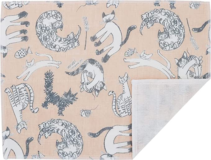Shirayuki Japanese Fine Mesh Kitchen Cloth - Beige Meow Meow