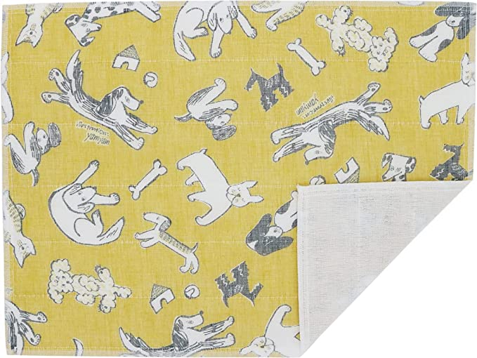 Shirayuki Japanese Fine Mesh Kitchen Cloth - Yellow Bow Wow