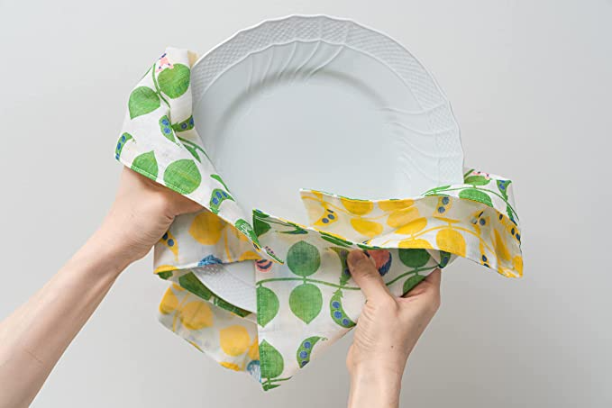 Shirayuki Japanese Tea Towel - Yellow & Green Jack and The Beanstalk