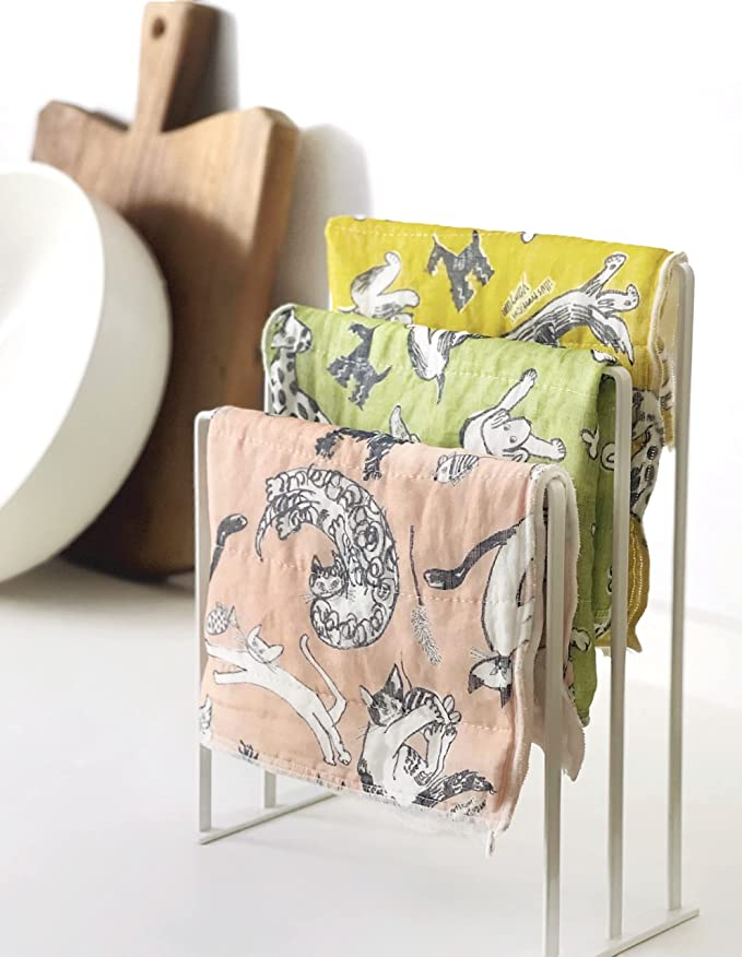 Shirayuki Japanese Fine Mesh Kitchen Cloth - Yellow Bow Wow