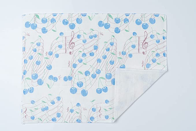 Shirayuki Japanese Fine Mesh Kitchen Cloth - Blue, Melody of Cherry