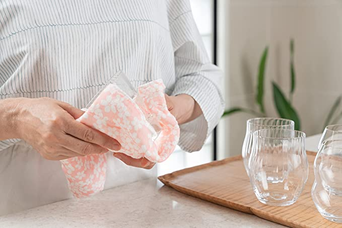 Shirayuki Japanese Fine Mesh Kitchen Cloth - Pink Cherry Blossoms