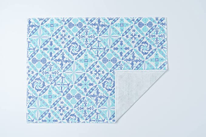 Shirayuki Japanese Fine Mesh Kitchen Cloth - Ocean Blue Hawaiian