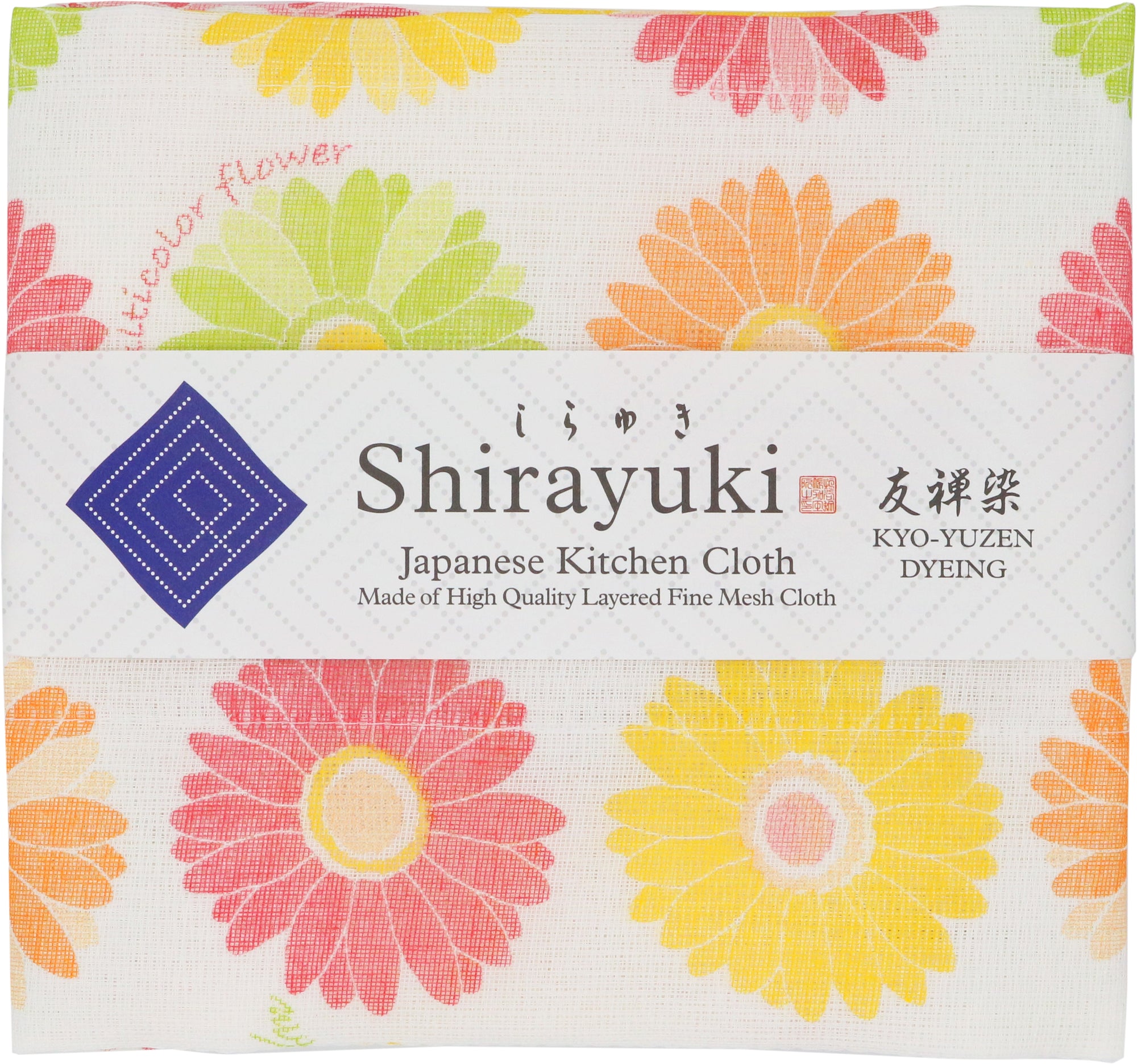 Shirayuki Japanese Fine Mesh Kitchen Cloth - Gerbera Flower