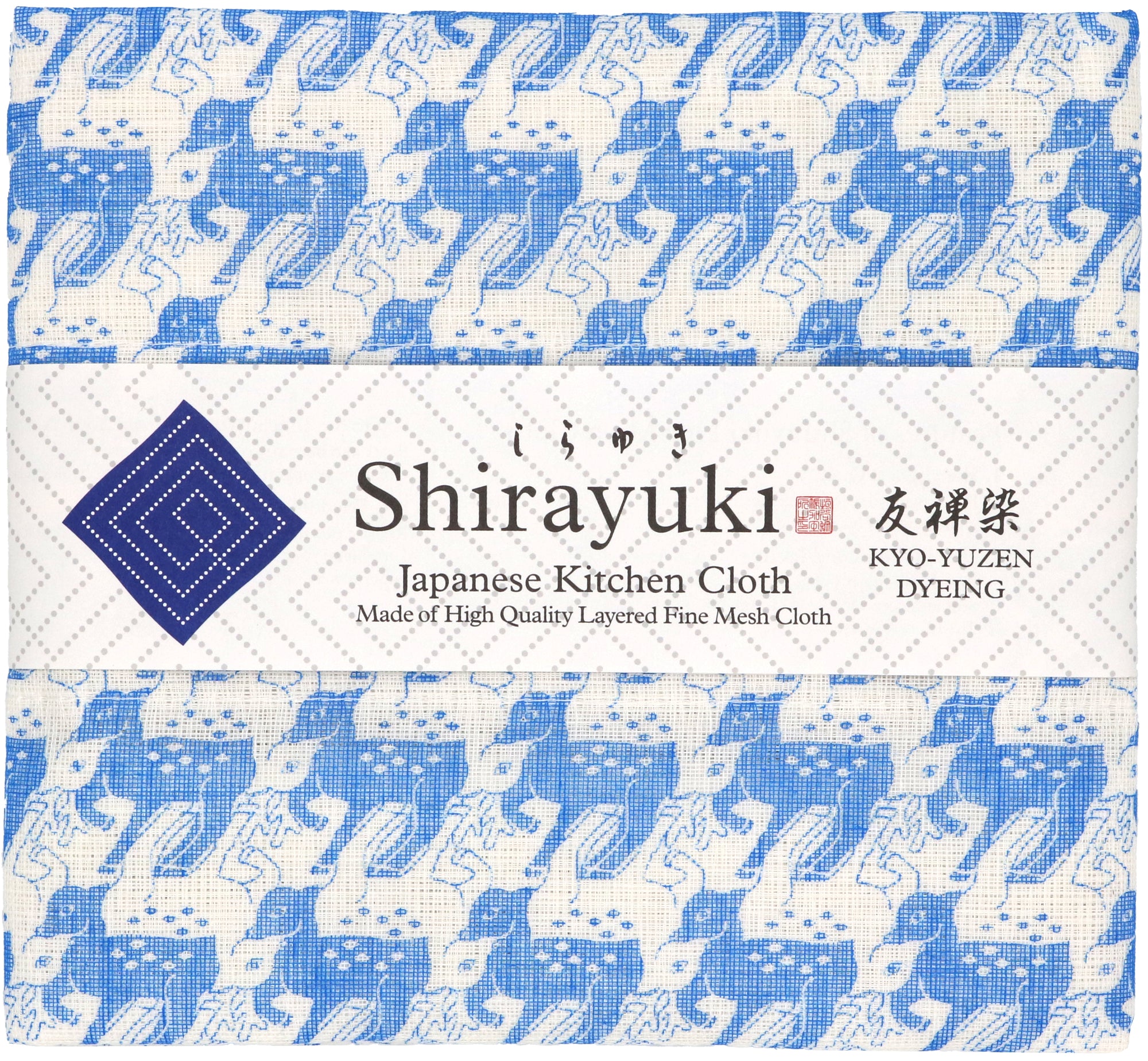 Shirayuki Japanese Fine Mesh Kitchen Cloth - Cerulean Deer