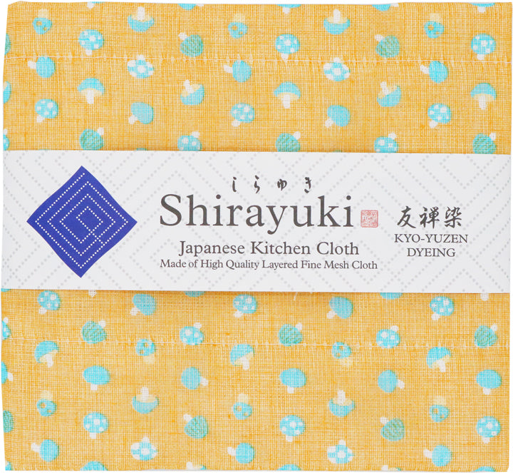 Shirayuki Japanese Fine Mesh Kitchen Cloth - Orange Mushrooms