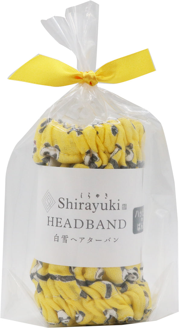 Shirayuki Japanese Headband - Yellow, Happy Panda