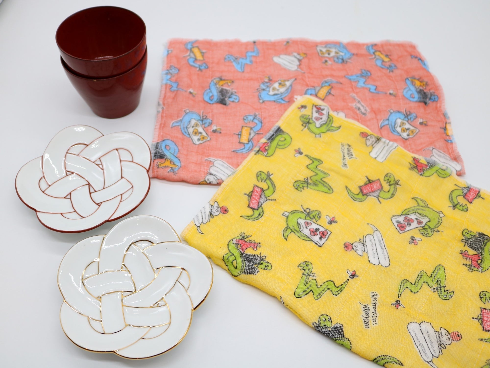 ★Limited Edition★ Shirayuki Japanese Fine Mesh Kitchen Cloth - Pastel Pink Hello, Snake!!