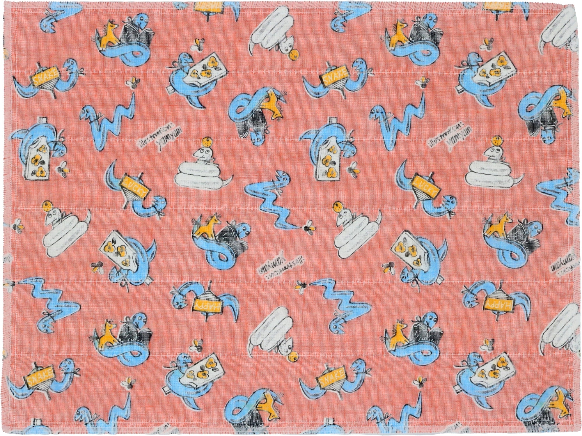 ★Limited Edition★ Shirayuki Japanese Fine Mesh Kitchen Cloth - Pastel Pink Hello, Snake!!