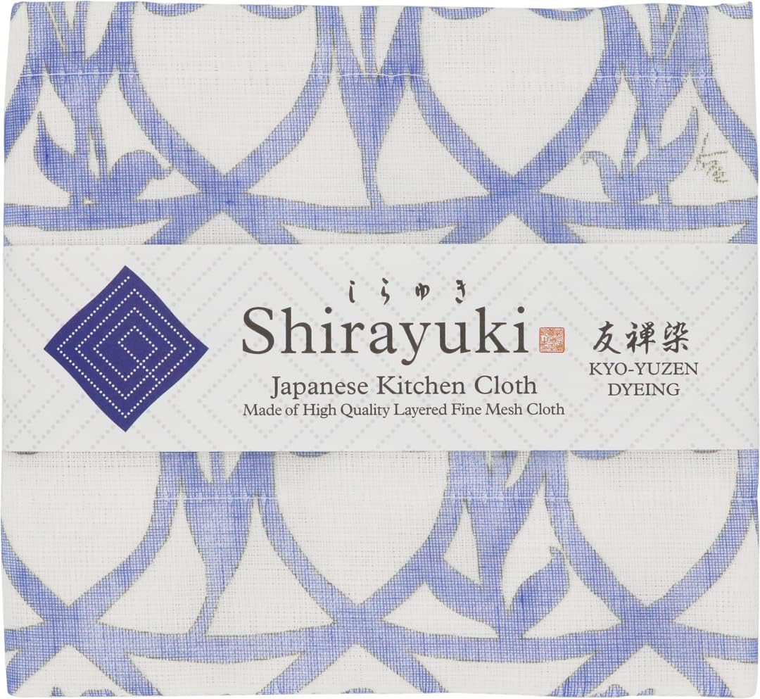 Shirayuki Japanese Fine Mesh Kitchen Cloth - Blue Tulips