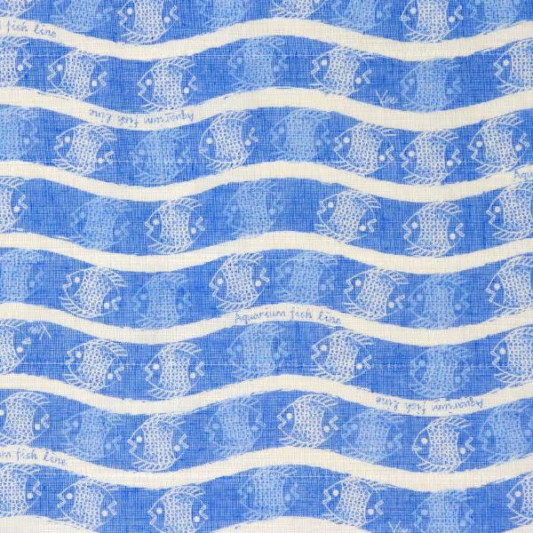 Shirayuki Japanese Fine Mesh Kitchen Cloth - Aquarium Fish Line, Aqua Blue