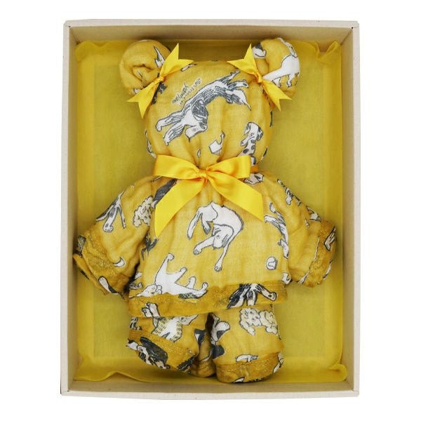 Shirayuki Japanese Baby Bath Towel (Yellow, Bow Wow)