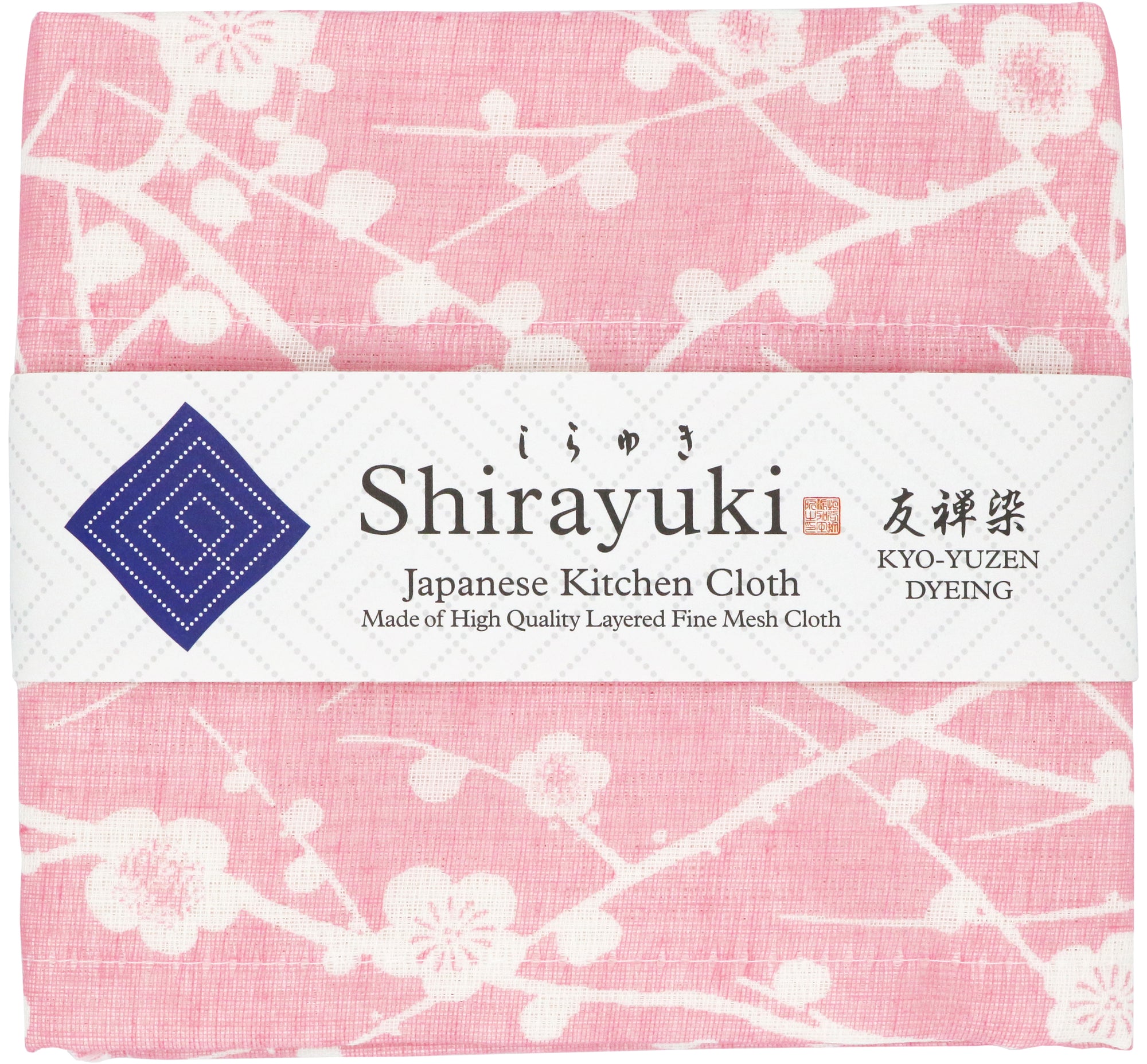 Shirayuki Japanese Fine Mesh Kitchen Cloth - Pink Plum Tree