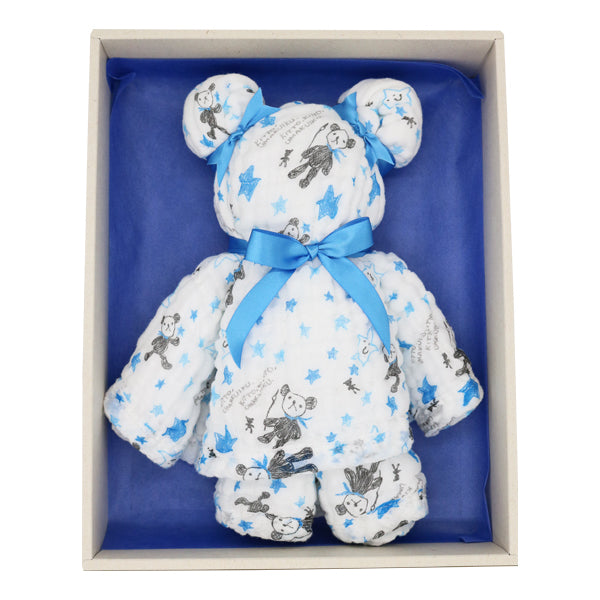 Shirayuki Japanese Baby Bath Towel (Blue, I Am Kumao)