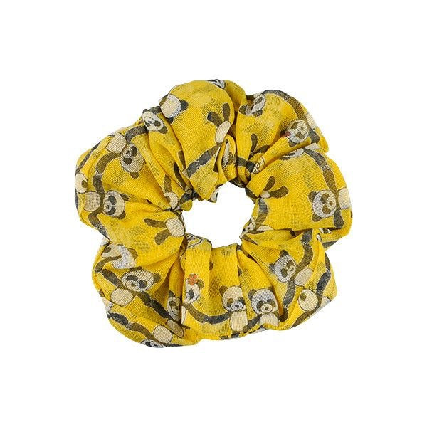 Shirayuki Japanese Hair Scrunchie - Yellow, Happy Panda