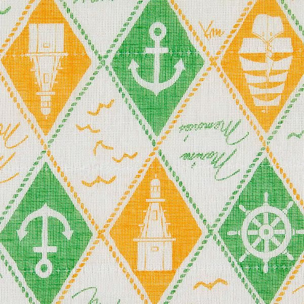 Shirayuki Japanese Fine Mesh Kitchen Cloth - Yellow & Green Marine Memories