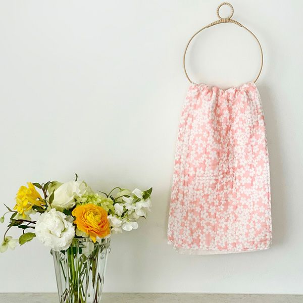 Limited Edition Bear-Wrapped Hand Towel - Pink Cherry Blossoms