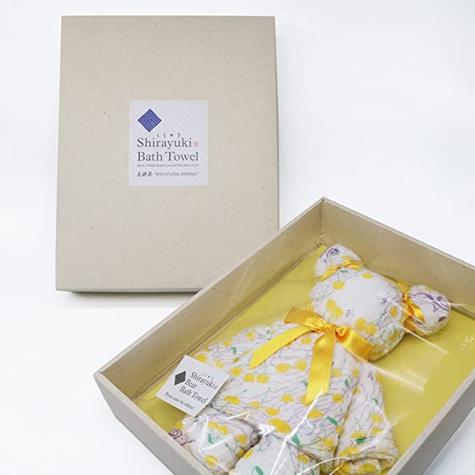 Shirayuki Japanese Bath Towel(Yellow, Melody of Cherry)