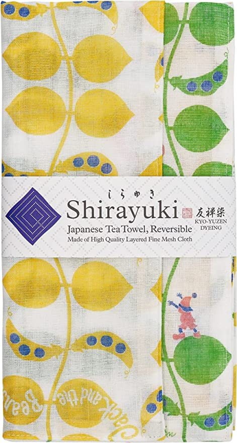 Shirayuki Japanese Tea Towel(Yellow & Green, Jack and The Beanstalk)