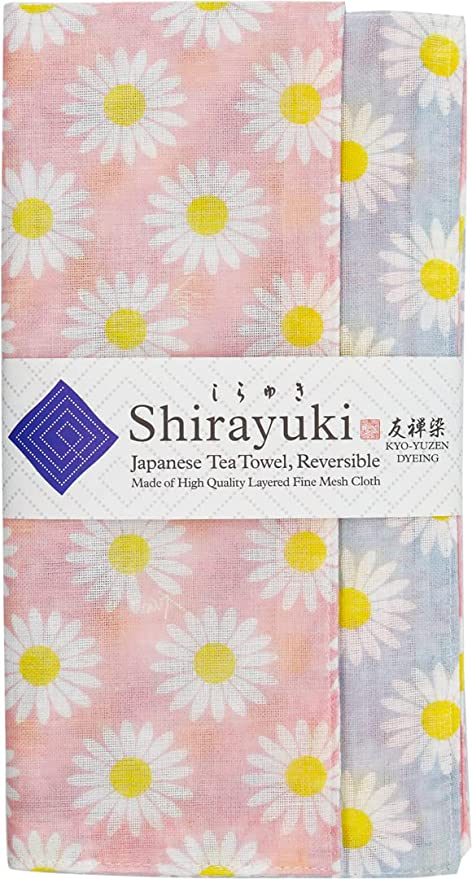 Shirayuki Japanese Tea Towel - Pink & Gray Margaret