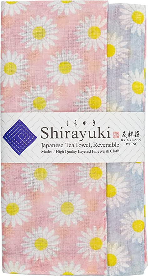 Shirayuki Japanese Tea Towel(Pink & Gray, Margaret)