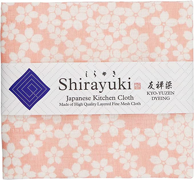 Shirayuki Japanese Fine Mesh Kitchen Cloth - Pink Cherry Blossoms