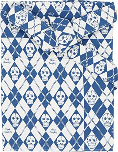 Shirayuki Waist Apron with four big pockets(Happy Skull Blue)