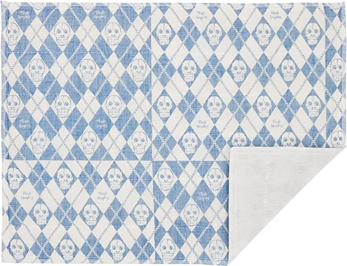 Shirayuki Japanese Fine Mesh Kitchen Cloth - Blue Happy Skull