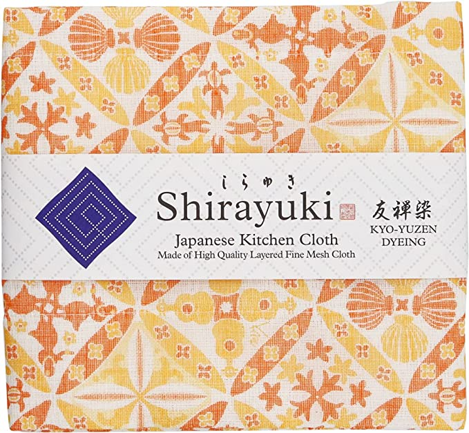Shirayuki Japanese Kitchen Cloth. Made of Fine Layered Mesh Cloth. Dish Wipe, Table Wipe. Made in Japan (Mango, Hawaian)