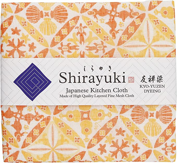 Shirayuki Japanese Kitchen Cloth. Made of Fine Layered Mesh Cloth. Dish Wipe, Table Wipe. Made in Japan (Mango, Hawaian)