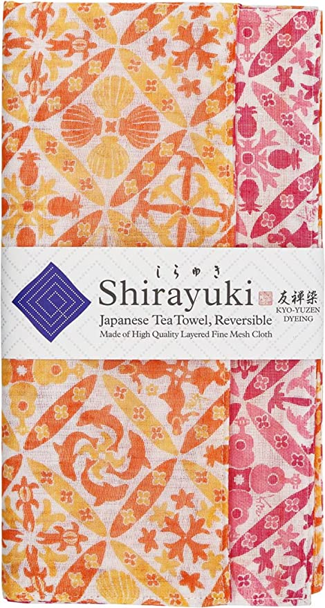 Shirayuki Japanese Tea Towel - Mango & Hibiscus Hawaiian