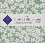 Shirayuki Japanese Kitchen Cloth. Made of Fine Layered Mesh Cloth. Dish Wipe, Table Wipe. Made in Japan (Green, Cherry Blossoms)