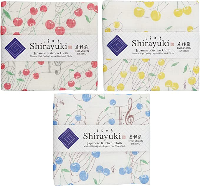 Shirayuki Japanese Kitchen Cloth 3-Pack Set: Melody of Cherry