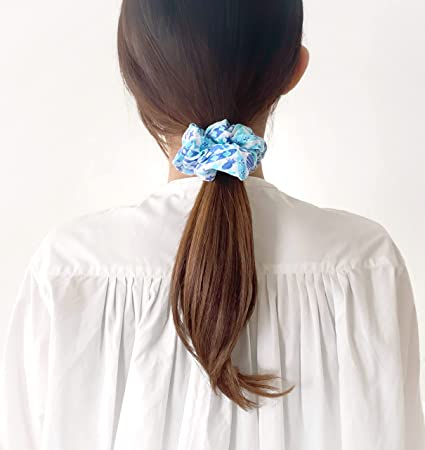 Shirayuki Japanese Hair Scrunchie(Hawaian Ocean Blue)