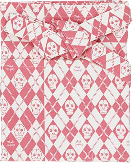 Shirayuki Waist Apron with four big pockets(Happy Skull Pink)