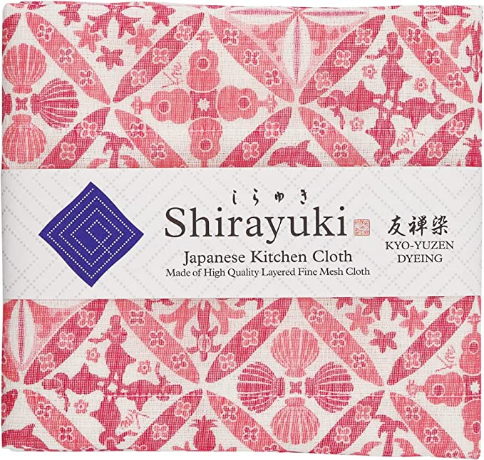 Shirayuki Japanese Fine Mesh Kitchen Cloth - Hibiscus Red Hawaiian