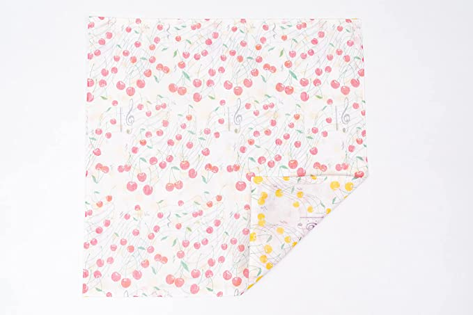 Shirayuki Japanese Tea Towel - Red & Yellow Melody of Cherry