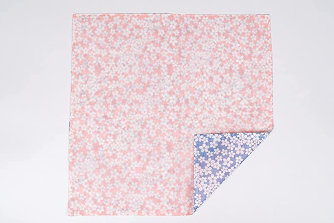 Shirayuki Japanese Tea Towel - Pink & Blue Cherry Blossom